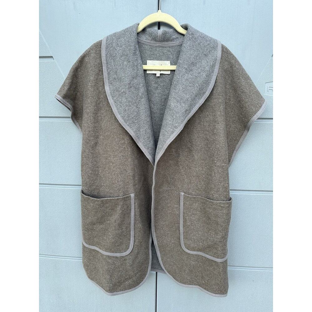 WILFRED FREE Medium Oversized Vest Cardigan Tunic Length Minimalist Lagenlook M
